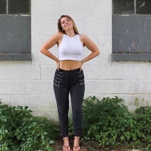 Flowey blue and white pants